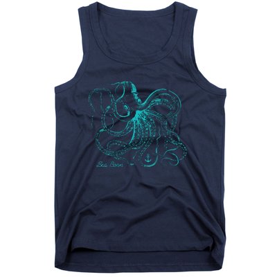 Womens Vintage Octopus Cool Marine Biologist Ocean Sea Life Gift 2 VNeck Tank Top