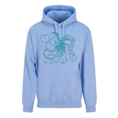 Womens Vintage Octopus Cool Marine Biologist Ocean Sea Life Gift 2 VNeck Unisex Surf Hoodie