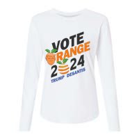 Women Vote Orange Trump Desantis 2024 Presidential Election Gift Womens Cotton Relaxed Long Sleeve T-Shirt