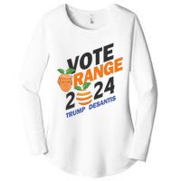 Women Vote Orange Trump Desantis 2024 Presidential Election Gift Women's Perfect Tri Tunic Long Sleeve Shirt