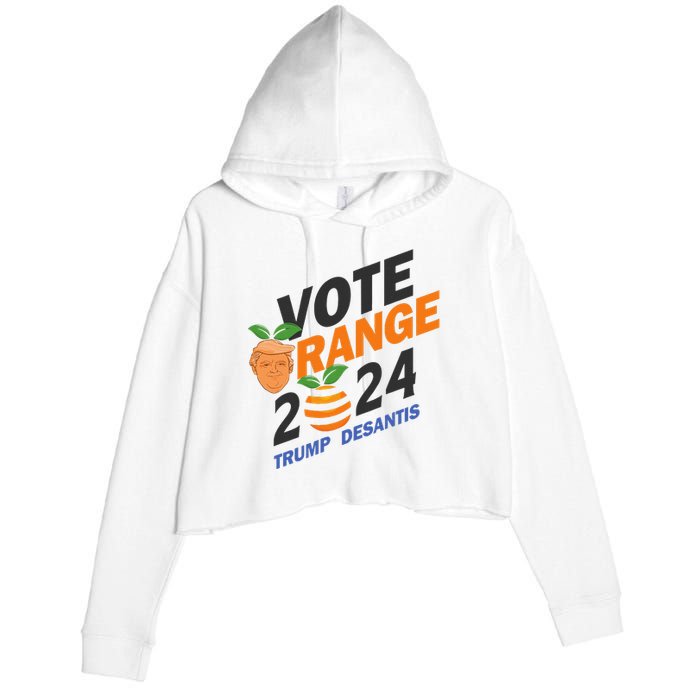 Women Vote Orange Trump Desantis 2024 Presidential Election Gift Crop Fleece Hoodie