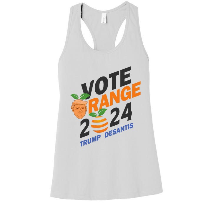 Women Vote Orange Trump Desantis 2024 Presidential Election Gift Women's Racerback Tank