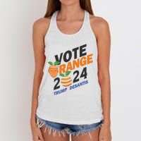 Women Vote Orange Trump Desantis 2024 Presidential Election Gift Women's Knotted Racerback Tank