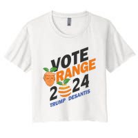 Women Vote Orange Trump Desantis 2024 Presidential Election Gift Women's Crop Top Tee