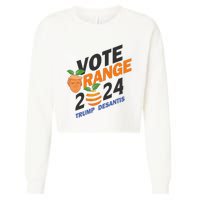 Women Vote Orange Trump Desantis 2024 Presidential Election Gift Cropped Pullover Crew