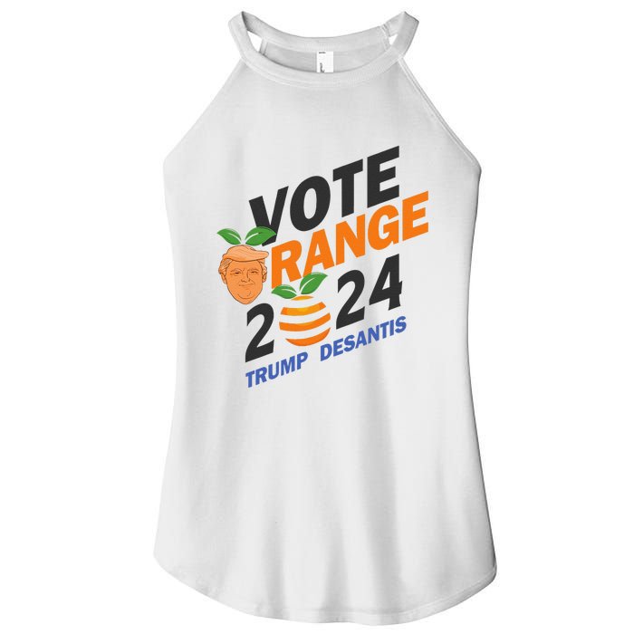 Women Vote Orange Trump Desantis 2024 Presidential Election Gift Women's Perfect Tri Rocker Tank