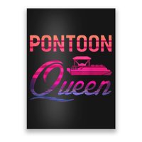 Womens Vintage Pontoon Queen Funny Boating T Poster