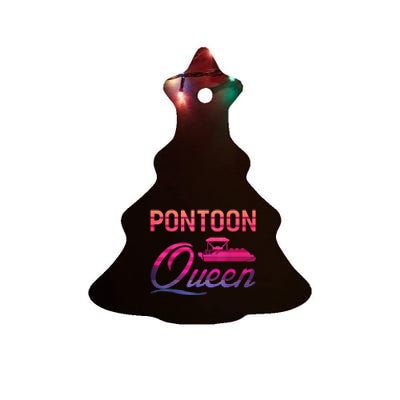 Womens Vintage Pontoon Queen Funny Boating T Ceramic Tree Ornament