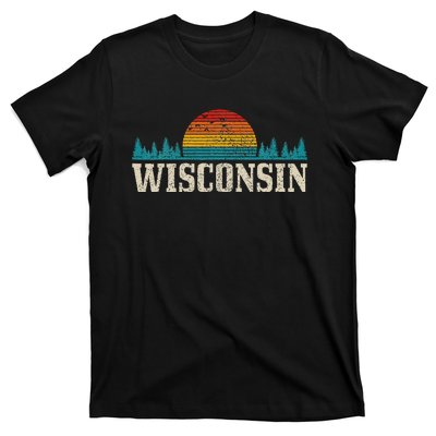 Wisconsin Vintage Pride Nature Outdoor Hiking Camping T-Shirt