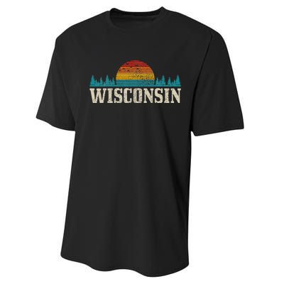 Wisconsin Vintage Pride Nature Outdoor Hiking Camping Performance Sprint T-Shirt