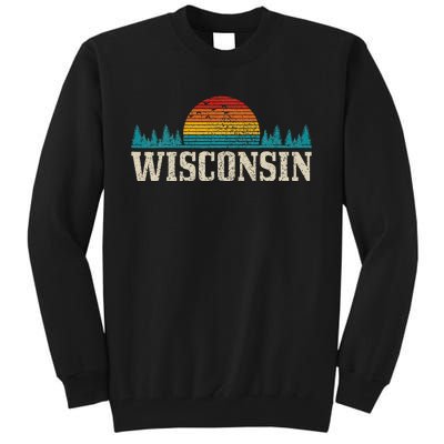 Wisconsin Vintage Pride Nature Outdoor Hiking Camping Tall Sweatshirt