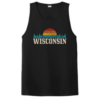 Wisconsin Vintage Pride Nature Outdoor Hiking Camping PosiCharge Competitor Tank