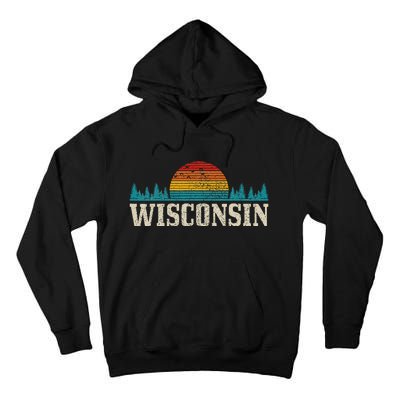 Wisconsin Vintage Pride Nature Outdoor Hiking Camping Tall Hoodie