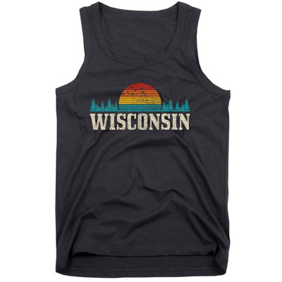 Wisconsin Vintage Pride Nature Outdoor Hiking Camping Tank Top