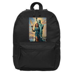 Women Vote President 2024 Lady Liberty Kamala Harris Gift 16 in Basic Backpack