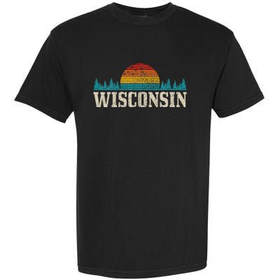 Wisconsin Vintage Pride Nature Outdoor Hiking Camping Garment-Dyed Heavyweight T-Shirt