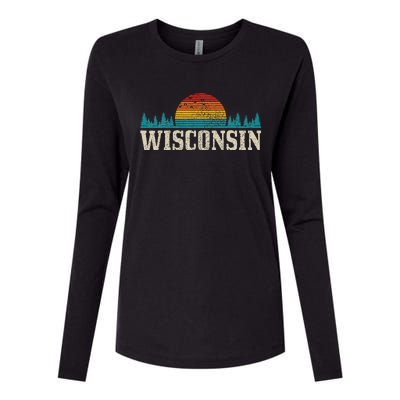 Wisconsin Vintage Pride Nature Outdoor Hiking Camping Womens Cotton Relaxed Long Sleeve T-Shirt