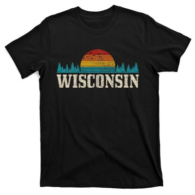 Wisconsin Vintage Pride Nature Outdoor Hiking Camping T-Shirt