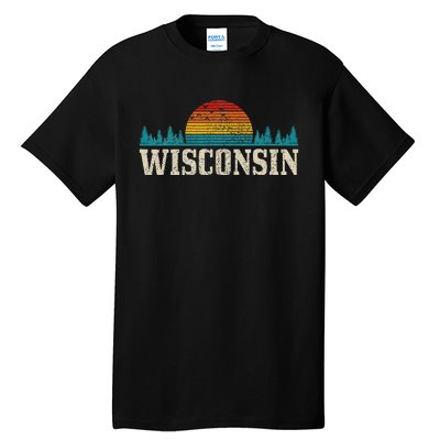 Wisconsin Vintage Pride Nature Outdoor Hiking Camping Tall T-Shirt