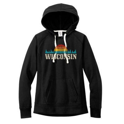 Wisconsin Vintage Pride Nature Outdoor Hiking Camping Women's Fleece Hoodie