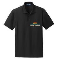 Wisconsin Vintage Pride Nature Outdoor Hiking Camping Dry Zone Grid Polo