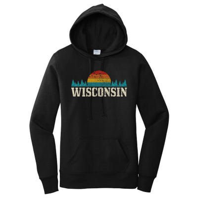 Wisconsin Vintage Pride Nature Outdoor Hiking Camping Women's Pullover Hoodie