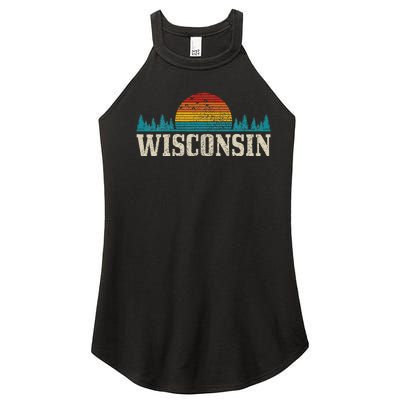 Wisconsin Vintage Pride Nature Outdoor Hiking Camping Women’s Perfect Tri Rocker Tank