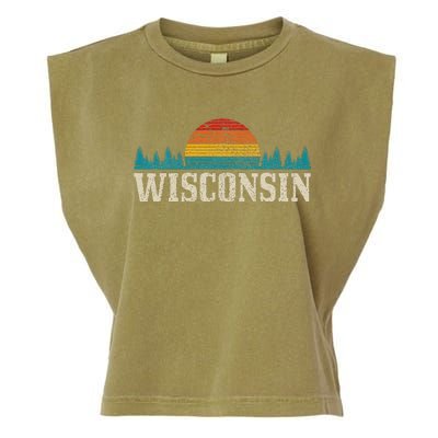 Wisconsin Vintage Pride Nature Outdoor Hiking Camping Garment-Dyed Women's Muscle Tee