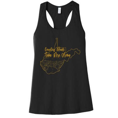 West Virginia Pride Wv Home Country Roads Footprint Women's Racerback Tank