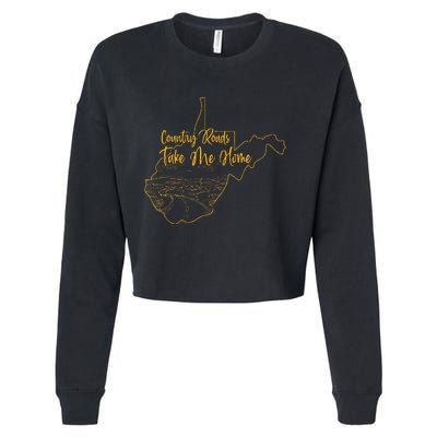 West Virginia Pride Wv Home Country Roads Footprint Cropped Pullover Crew