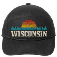 Wisconsin Vintage Pride Nature Outdoor Hiking Camping 7-Panel Snapback Hat