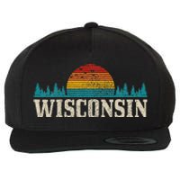 Wisconsin Vintage Pride Nature Outdoor Hiking Camping Wool Snapback Cap