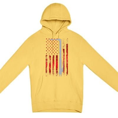 Welding Vintage Patriotic USA American Flag Welder Gift Premium Pullover Hoodie