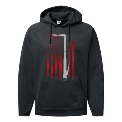 Welding Vintage Patriotic USA American Flag Welder Gift Performance Fleece Hoodie