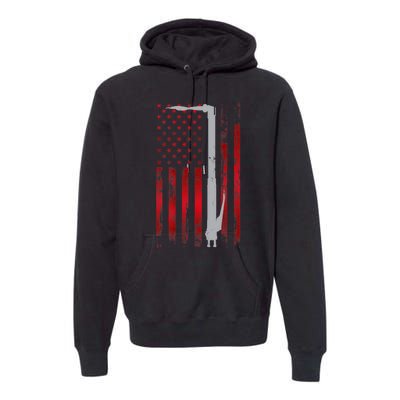 Welding Vintage Patriotic USA American Flag Welder Gift Premium Hoodie