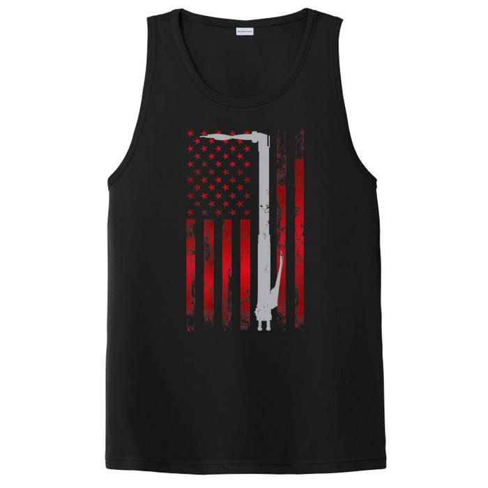 Welding Vintage Patriotic USA American Flag Welder Gift PosiCharge Competitor Tank