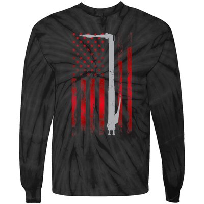 Welding Vintage Patriotic USA American Flag Welder Gift Tie-Dye Long Sleeve Shirt