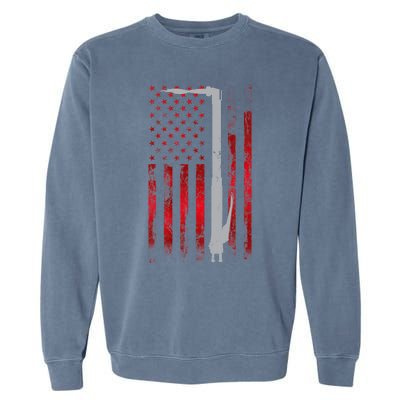 Welding Vintage Patriotic USA American Flag Welder Gift Garment-Dyed Sweatshirt