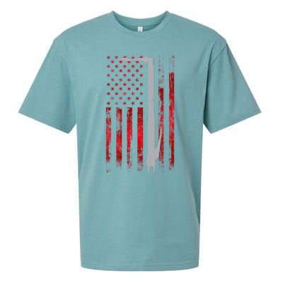 Welding Vintage Patriotic USA American Flag Welder Gift Sueded Cloud Jersey T-Shirt