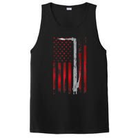 Welding Vintage Patriotic USA American Flag Welder Gift PosiCharge Competitor Tank