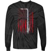 Welding Vintage Patriotic USA American Flag Welder Gift Tie-Dye Long Sleeve Shirt