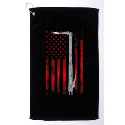 Welding Vintage Patriotic USA American Flag Welder Gift Platinum Collection Golf Towel