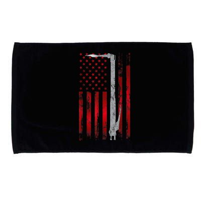 Welding Vintage Patriotic USA American Flag Welder Gift Microfiber Hand Towel