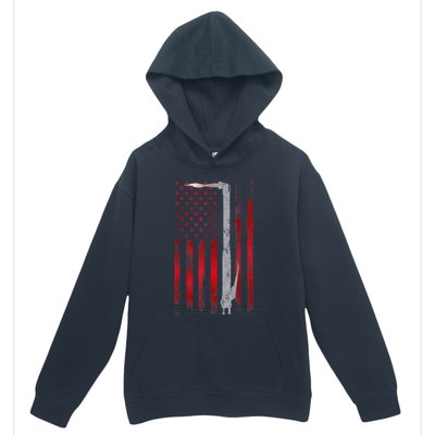 Welding Vintage Patriotic USA American Flag Welder Gift Urban Pullover Hoodie