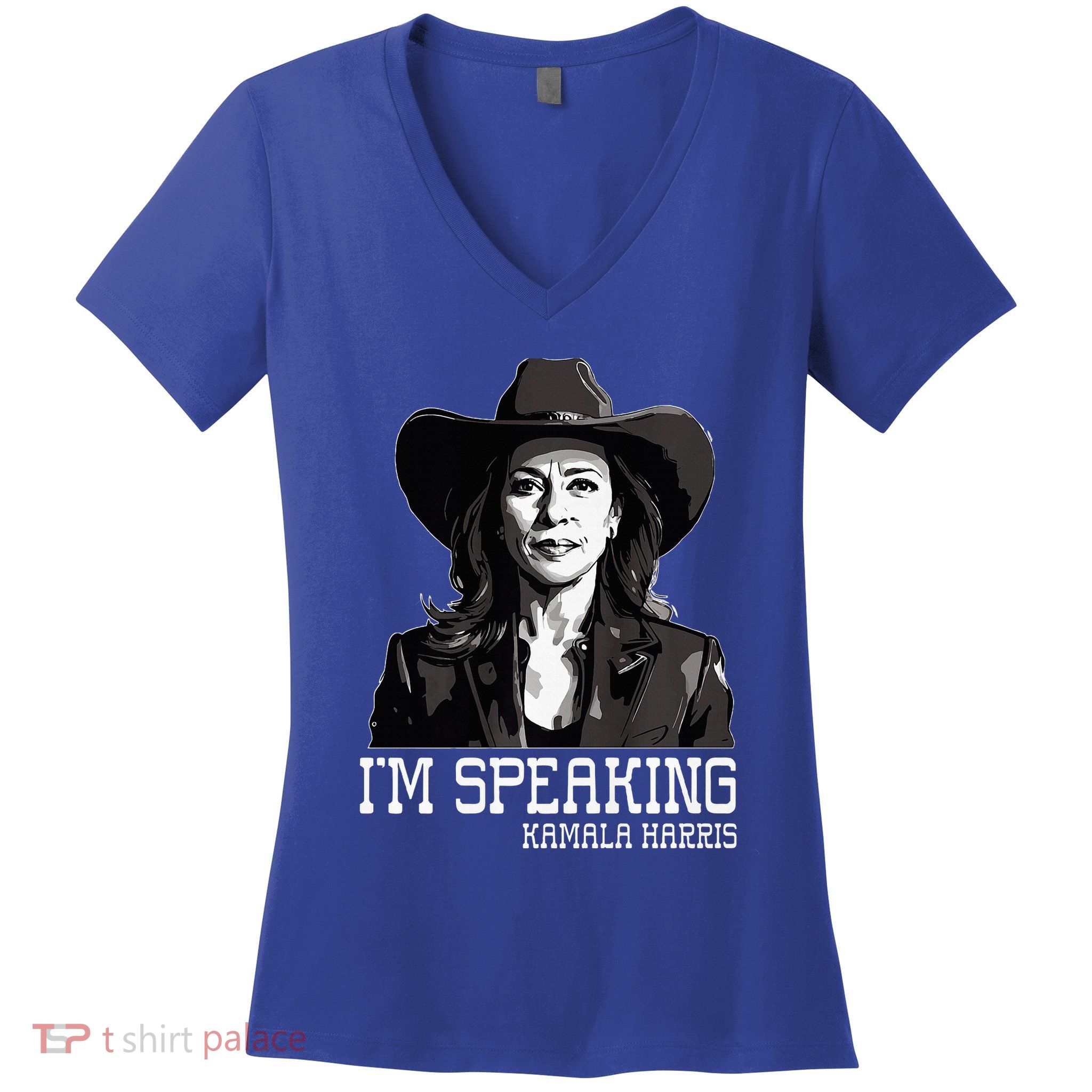 Woman Voting President IM Speaking Kamala Harris America Premium Women's V-Neck T-Shirt