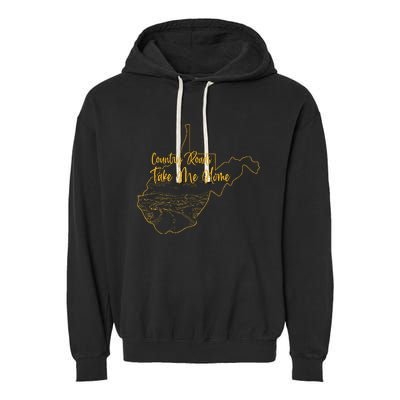 West Virginia Pride Wv Home Country Roads Footprint Garment-Dyed Fleece Hoodie