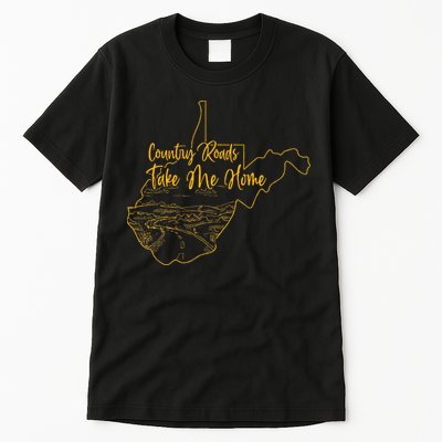 West Virginia Pride Wv Home Country Roads Footprint Tall T-Shirt
