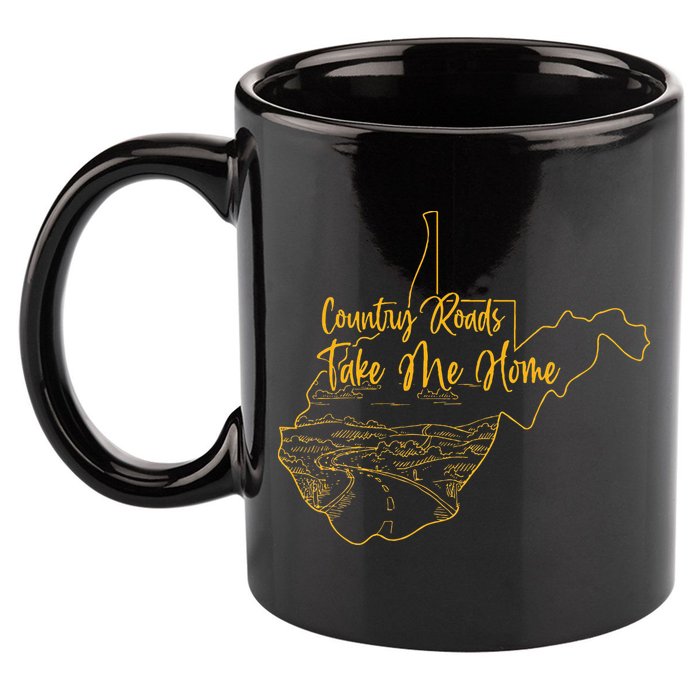 West Virginia Pride Wv Home Country Roads Footprint 11oz C Handle Ceramic Mug