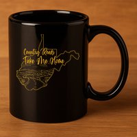 West Virginia Pride Wv Home Country Roads Footprint 11oz C Handle Ceramic Mug