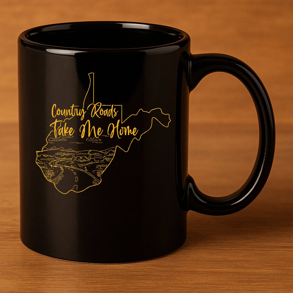 West Virginia Pride Wv Home Country Roads Footprint 11oz C Handle Ceramic Mug